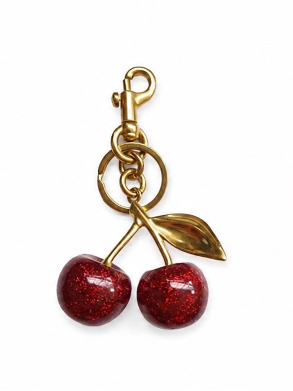 Gold Cherry Keychain